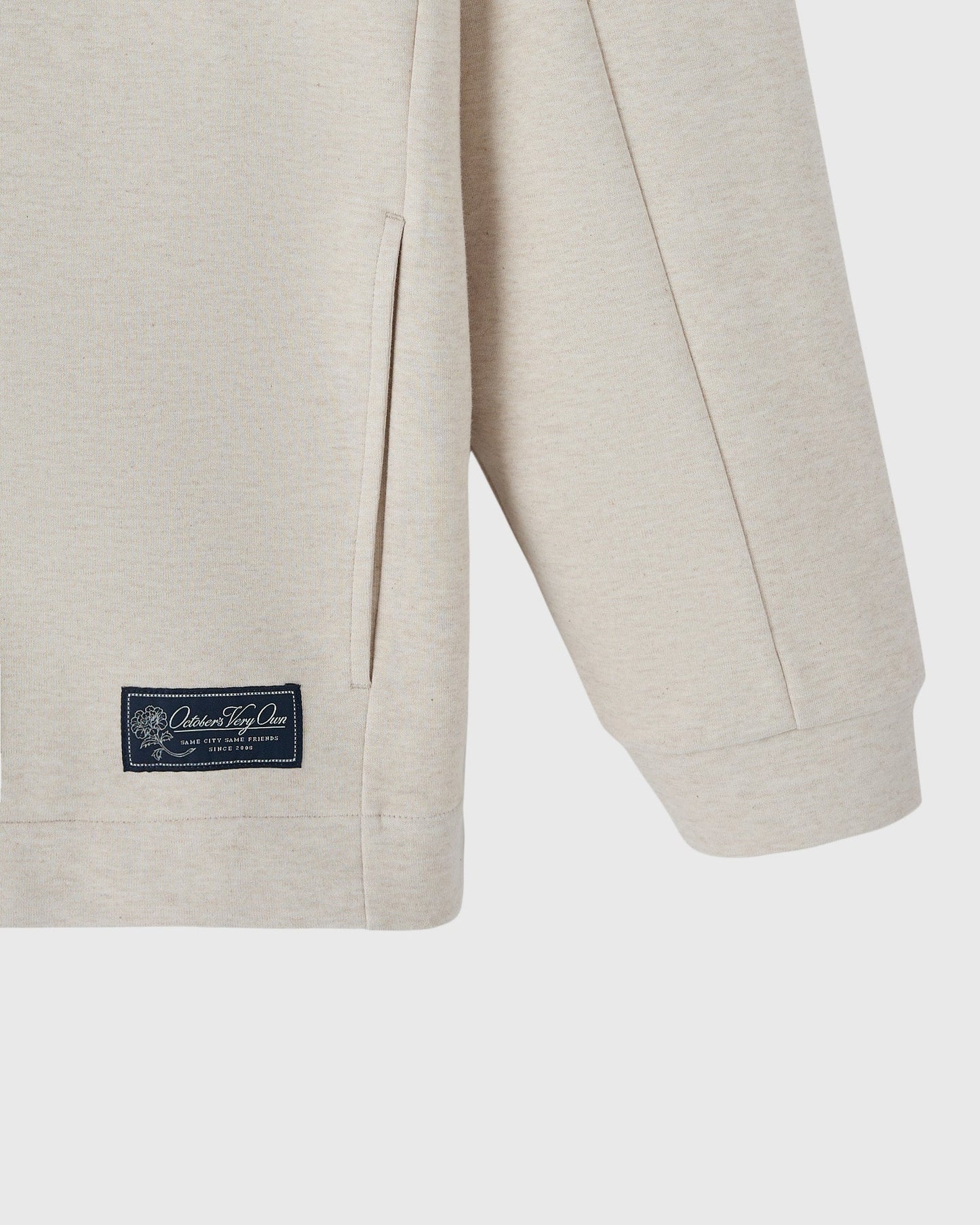 Double Knit Script Overshirt Heather Oatmeal