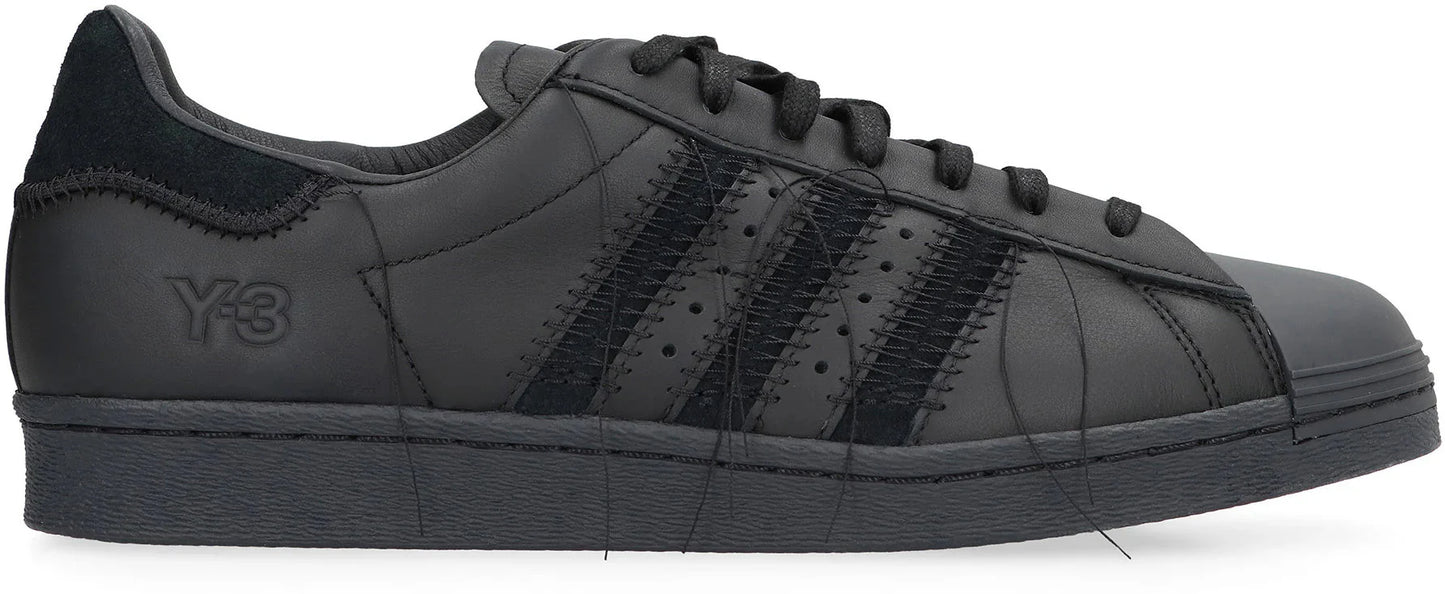 adidas Y 3 Superstar leather low top sneakers Black