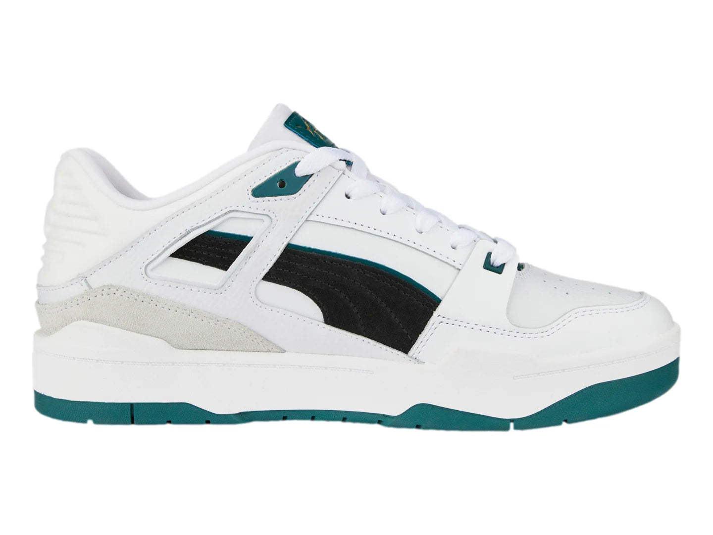 Tenis PUMA Slipstream Suede Blanco Negro y Verde para Hombre