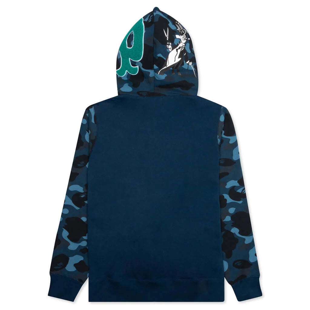 Color Camo Panda Full Zip Hoodie Navy