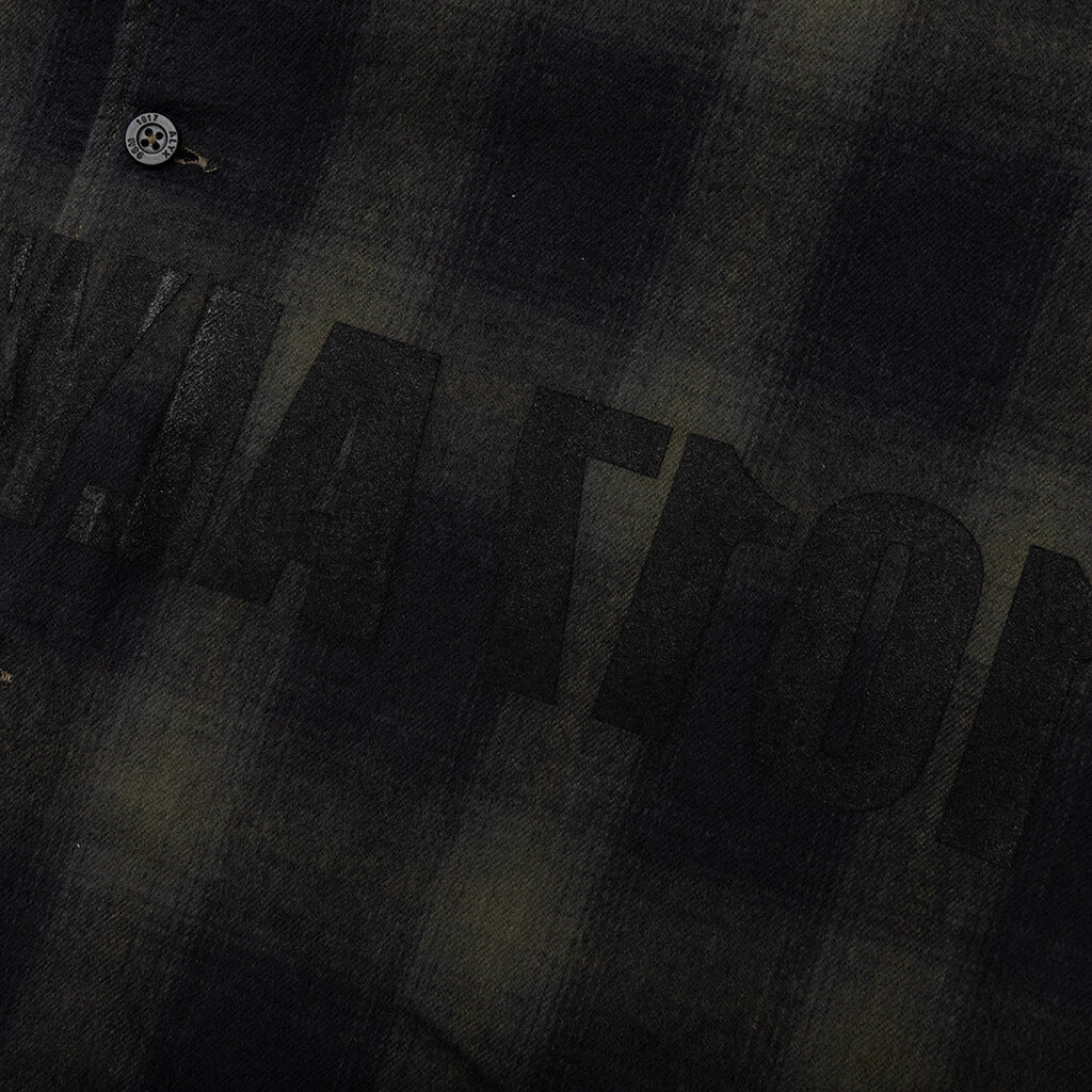 Graphic Flannel Shirt Military Green