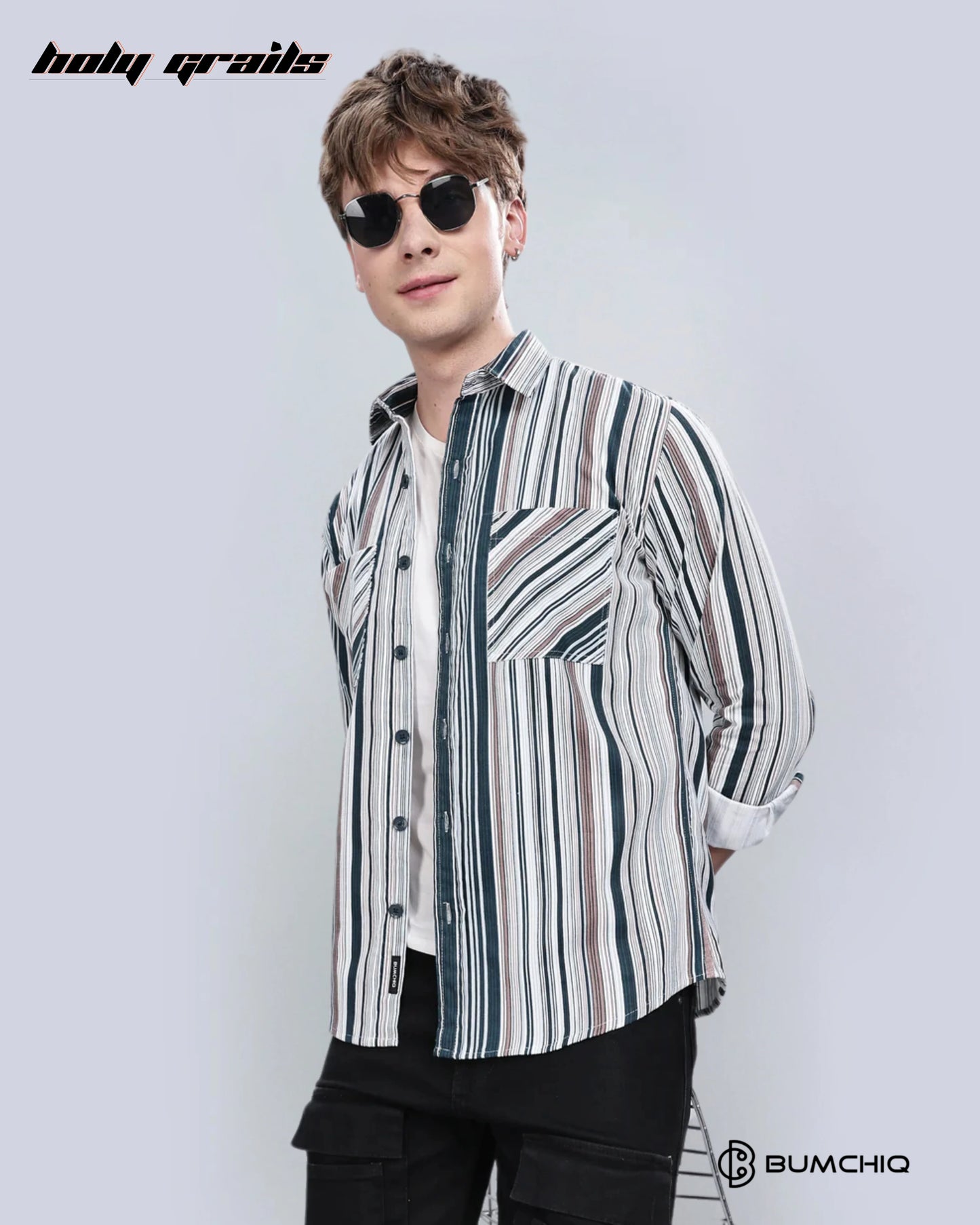 Green Cream Stripes Overshirt HG x Bumchiq