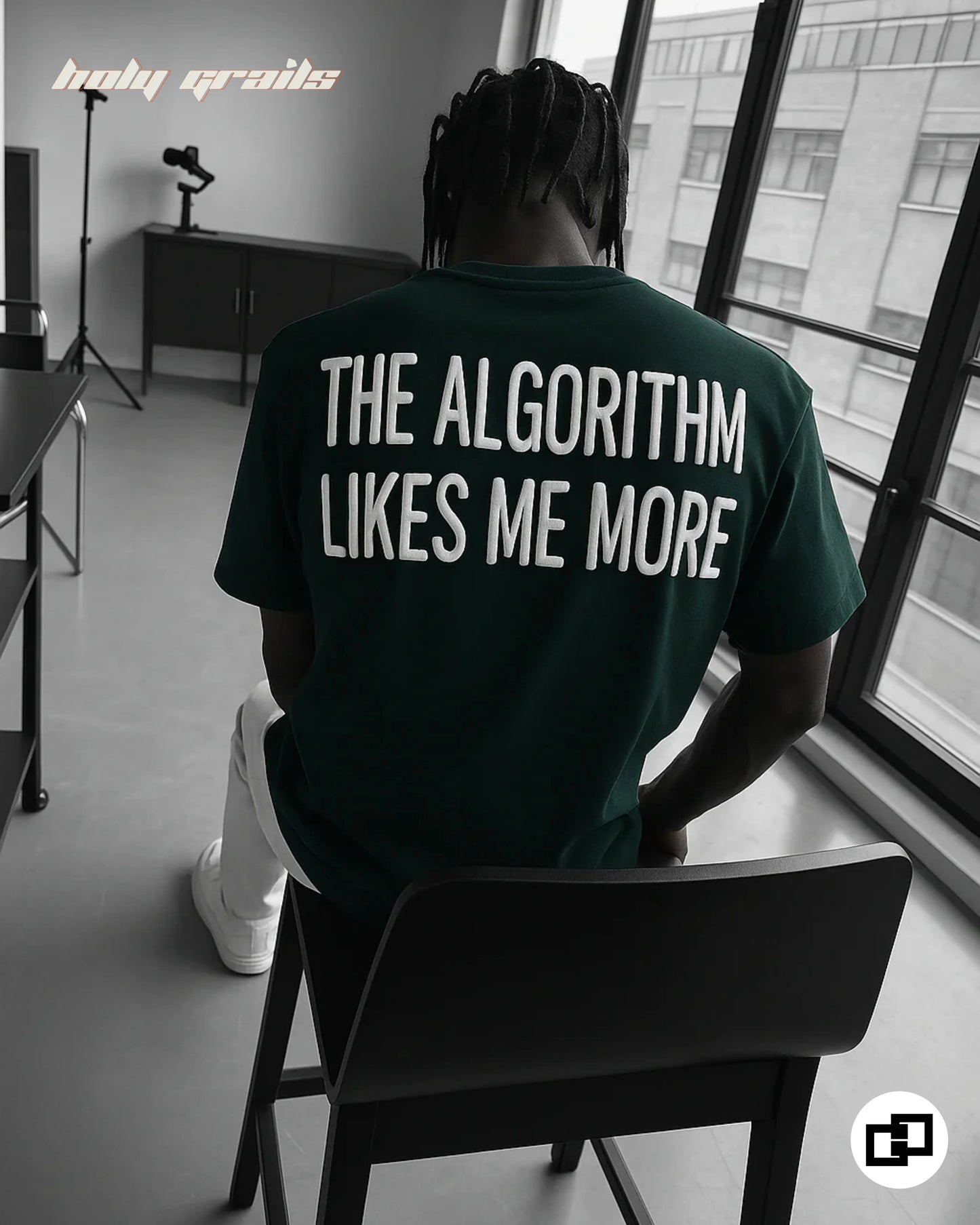 Algorithm Likes Me More Green Oversize Tee HG x Grey Hound Clothing