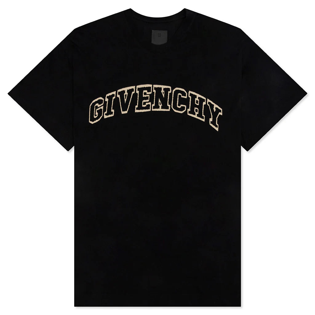 Varsity Logo Oversized T Shirt Black