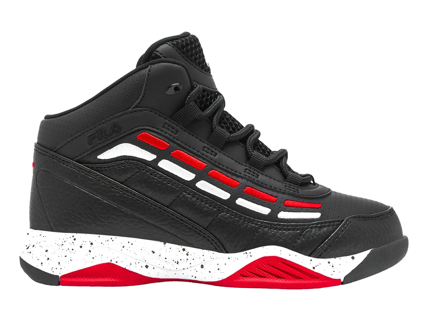 Tenis FILA Spitfire Negro Blanco y Rojo para Niño