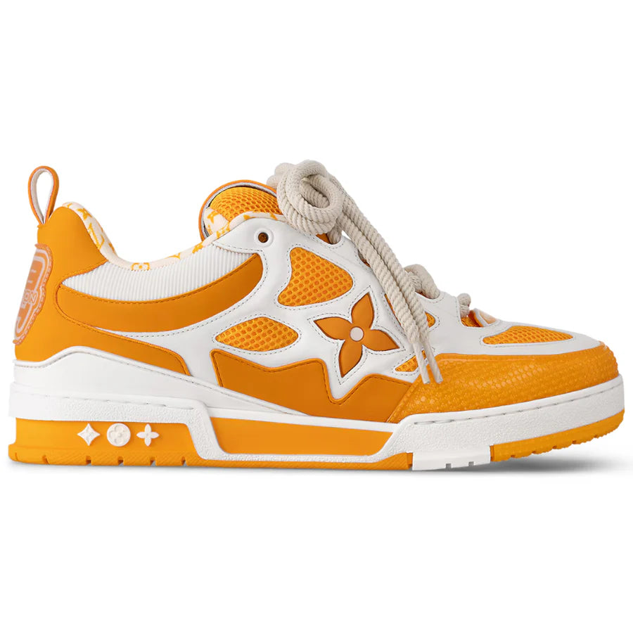 Louis Vuitton LV Skate Sneaker White Orange Monogram Flower