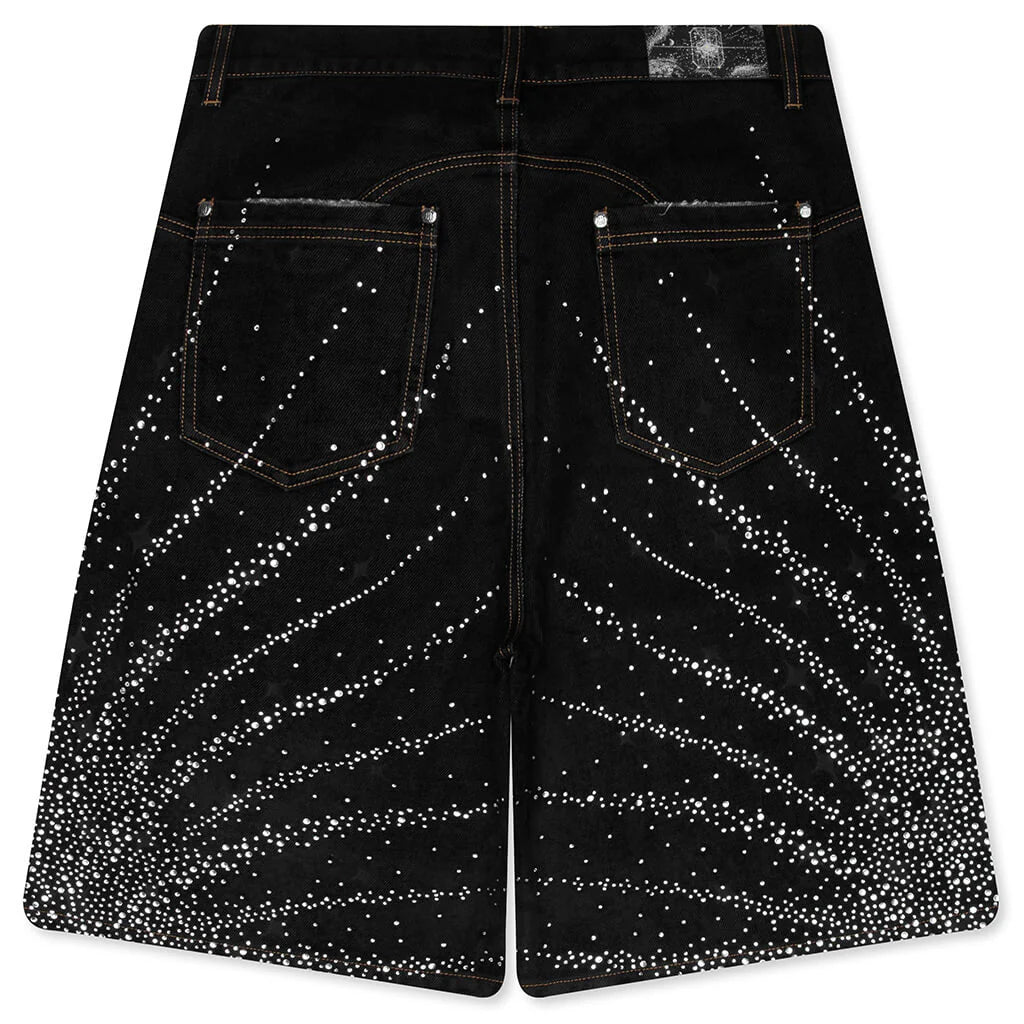 20K Diamond Starlight Denim Shorts Black