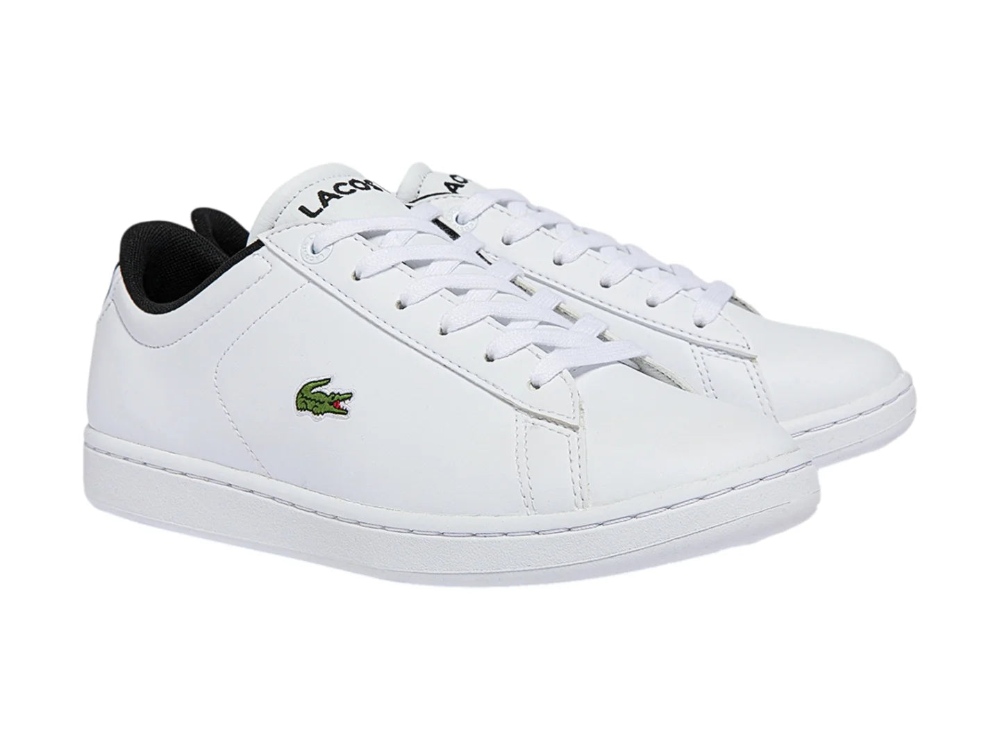 Tenis Lacoste Carnaby Evo Blanco y Negro para Niño