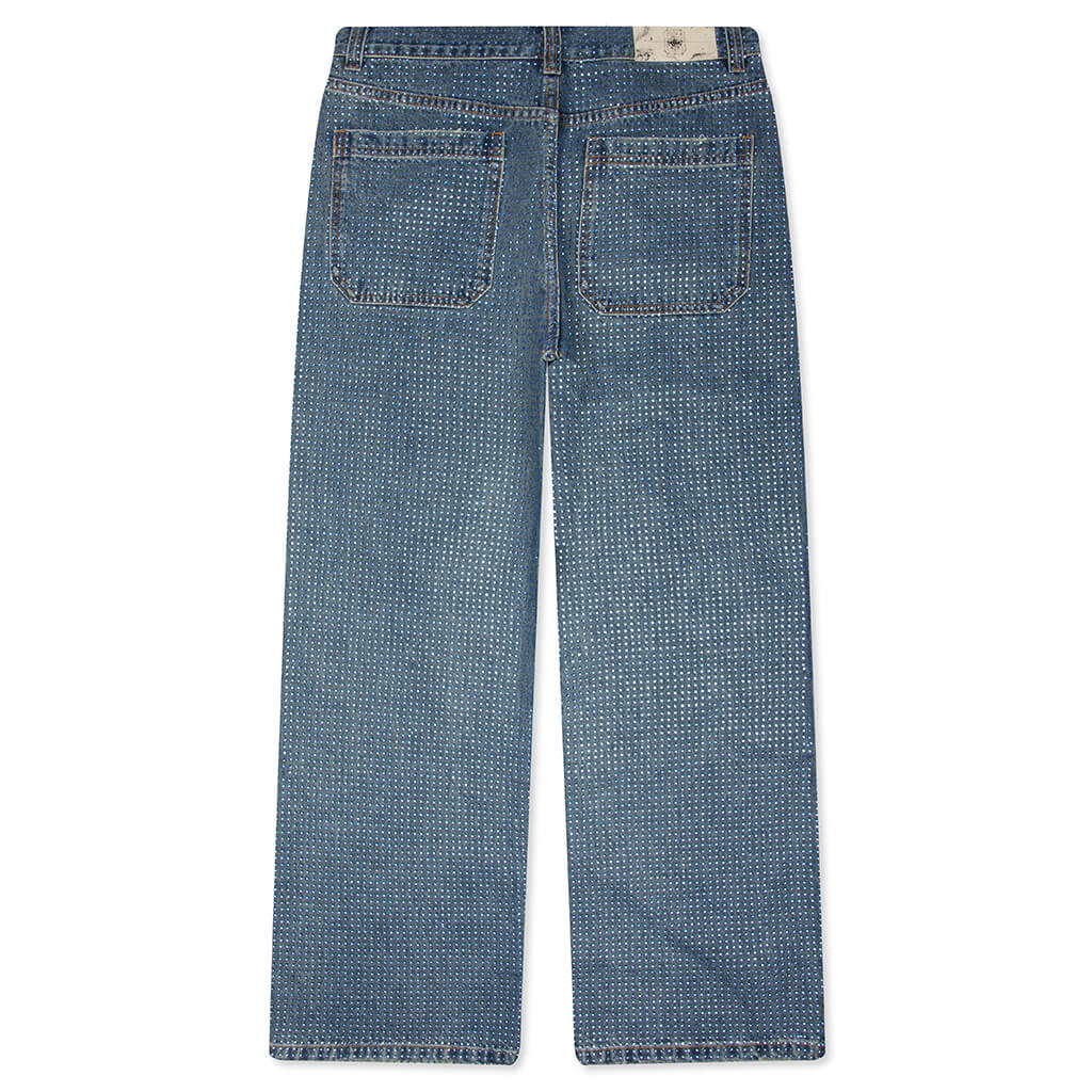 20K Diamond Stellar Denim Pants Blue