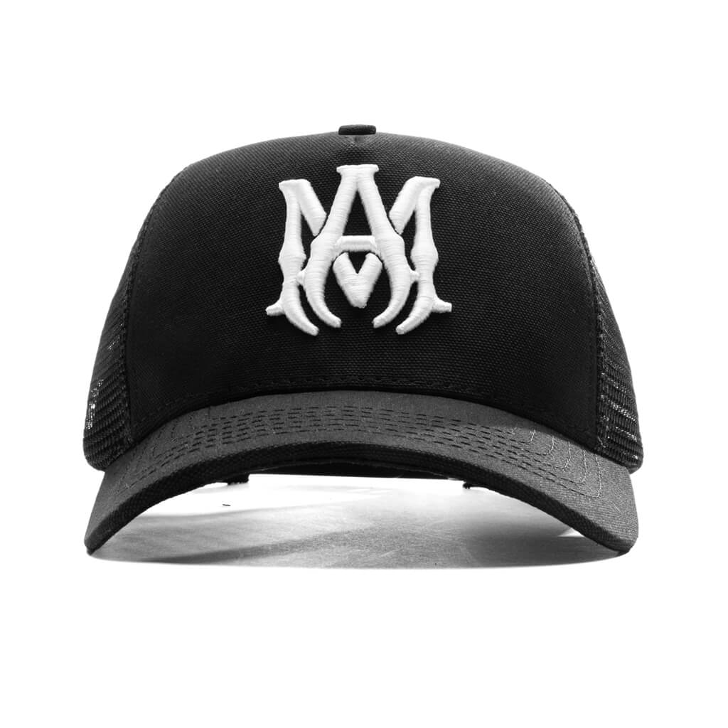 MA Logo Trucker Hat Black White