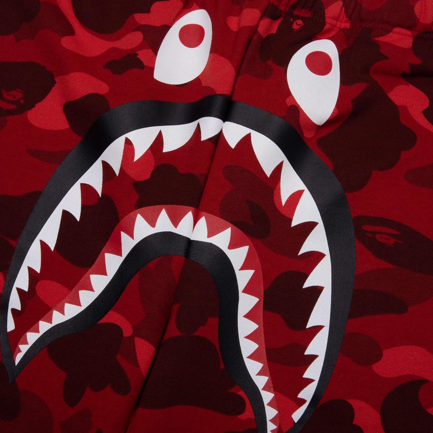 Color Camo Shark Sweat Shorts Red