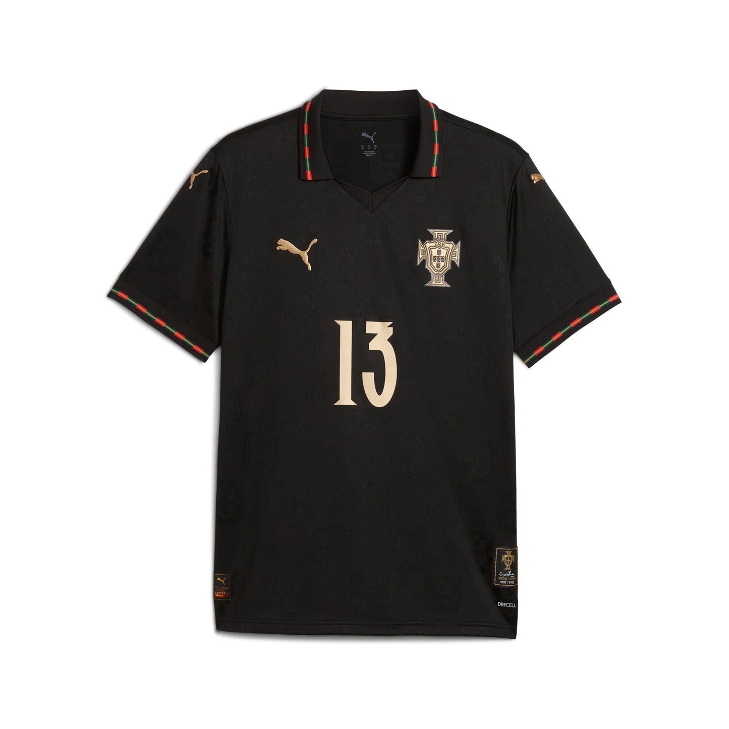 PUMA Portugal SE Authentic W BOX Mens Soccer Jersey 26 Black Gold