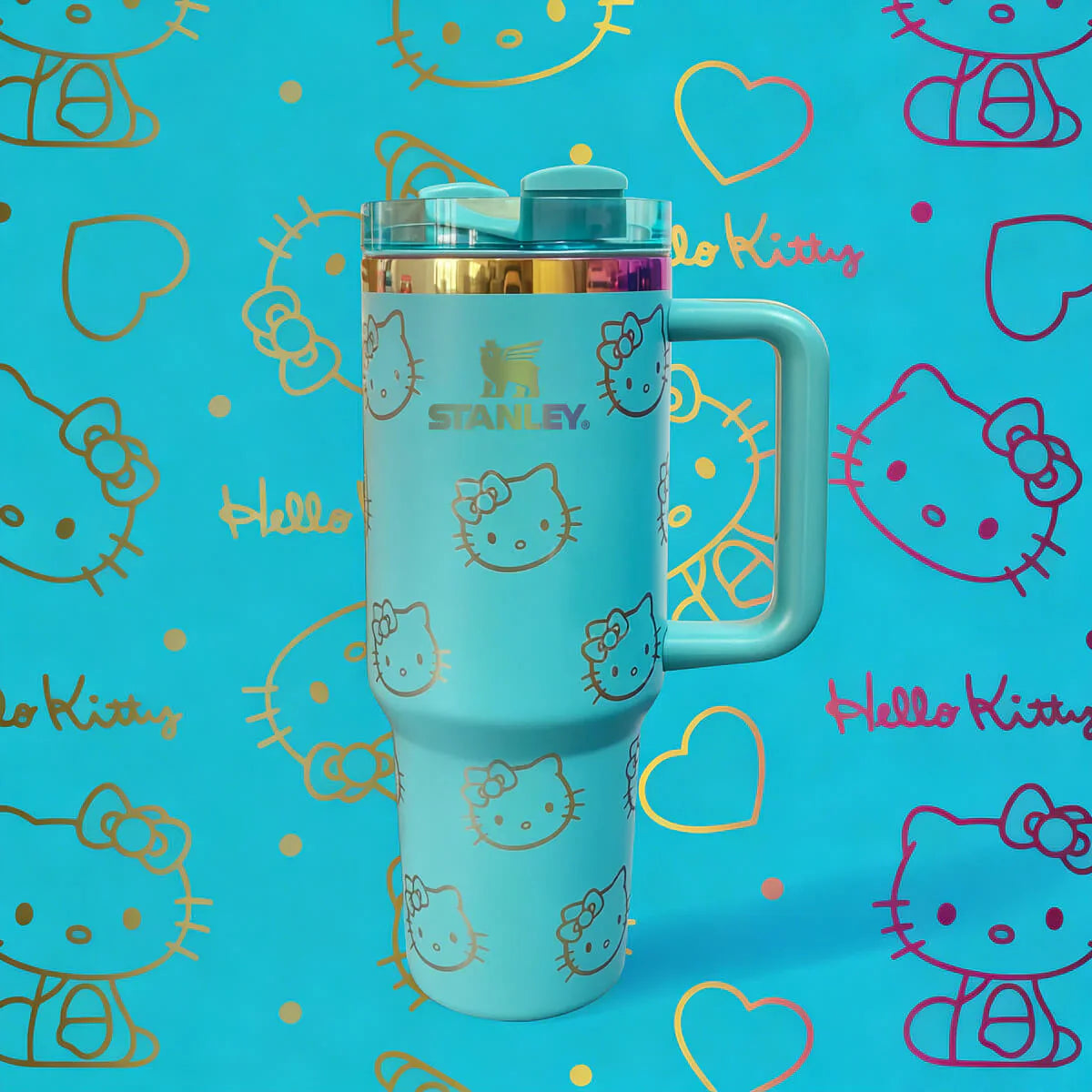 Copo Térmico Hello Kitty Tumbler 12L Inox com Tampa Hermética