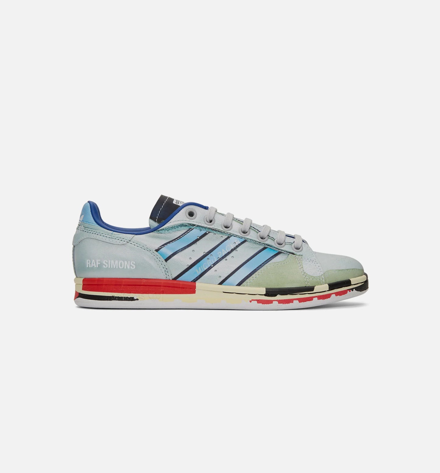 Raf Simons Micropacer Stan Smith Mens Shoes Silver Metallic Red Blue