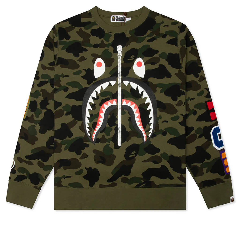 1st Camo Shark Crewneck Sweatshirt Green