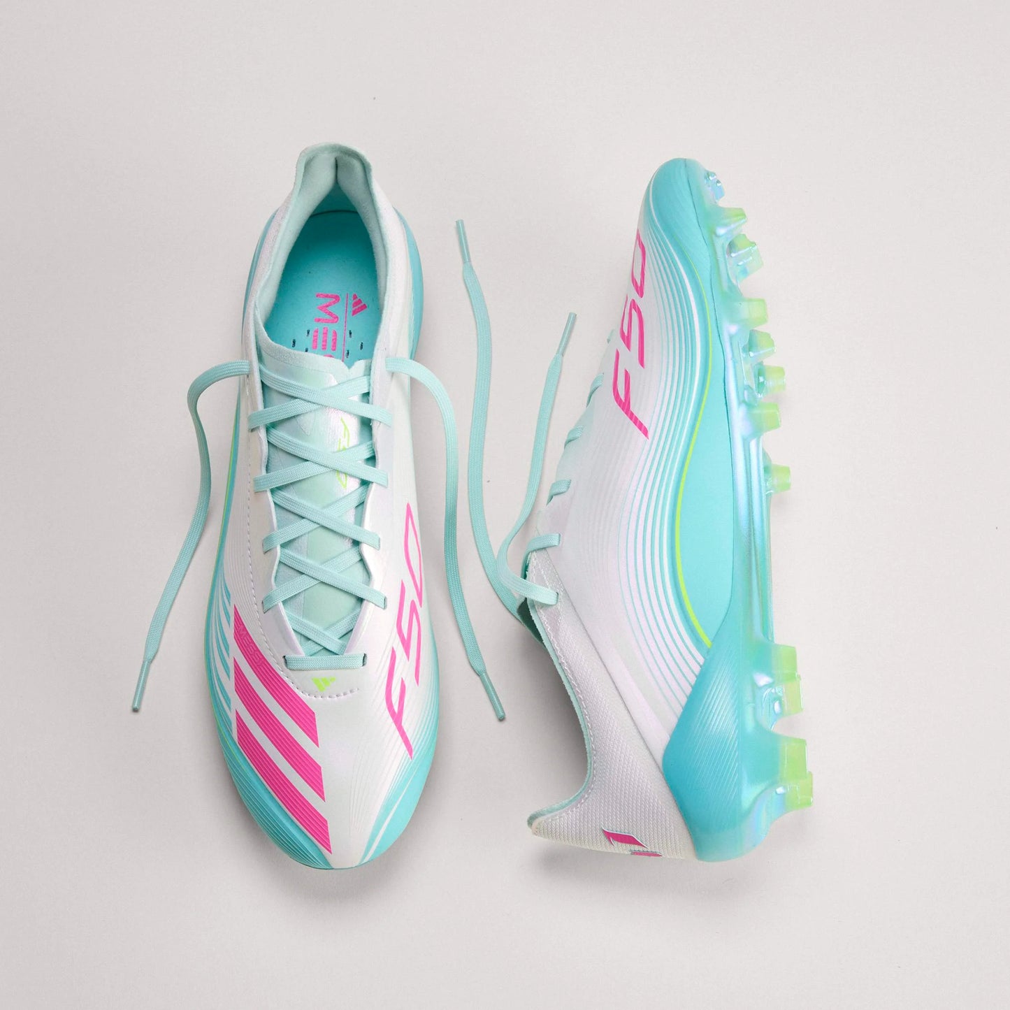 adidas F50 Messi Elite FG Firm Ground Mens Soccer Cleats White Pink Aqua