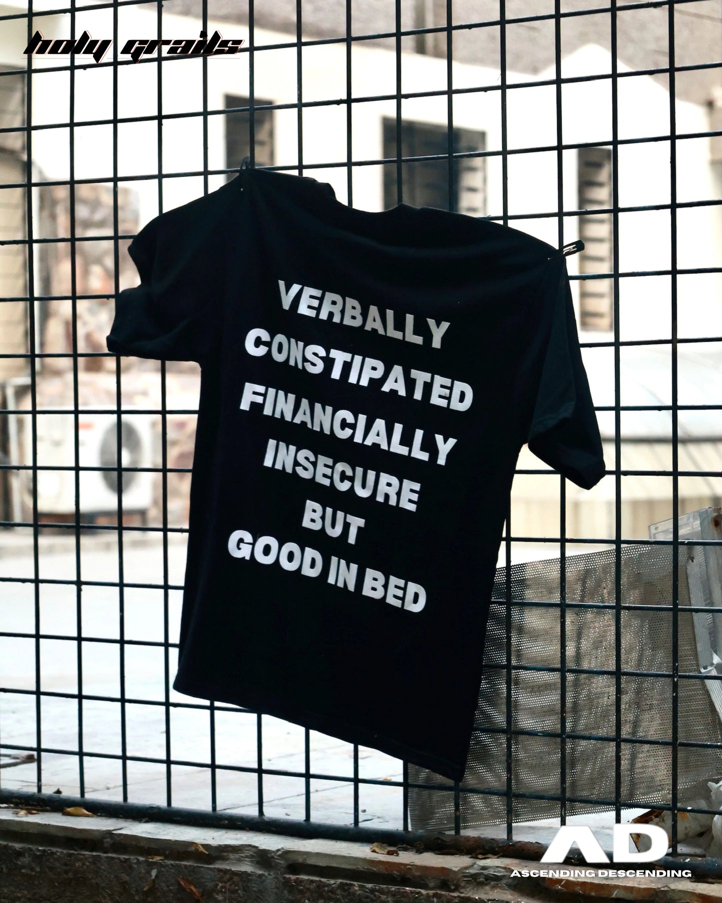 Constipation Black Oversize Tee HG x AD