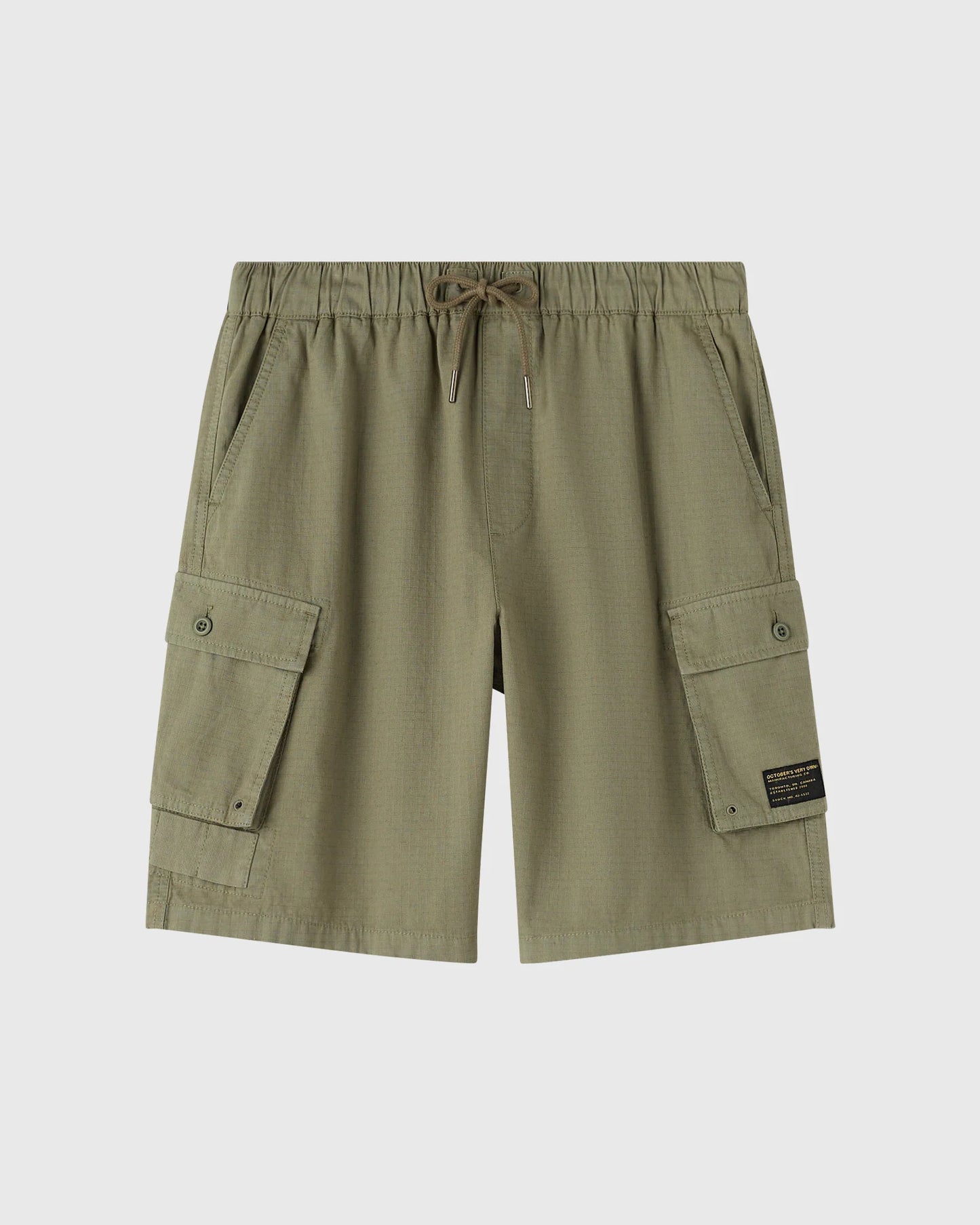 Linen Ripstop Cargo Short Olive Green