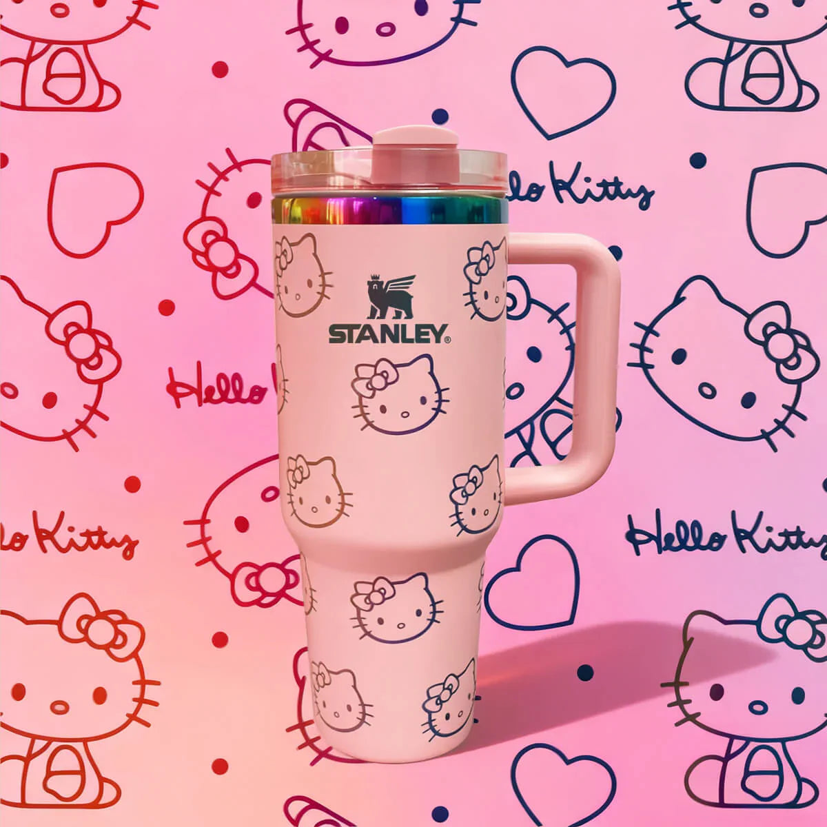 Copo Térmico Hello Kitty Tumbler 12L Inox com Tampa Hermética