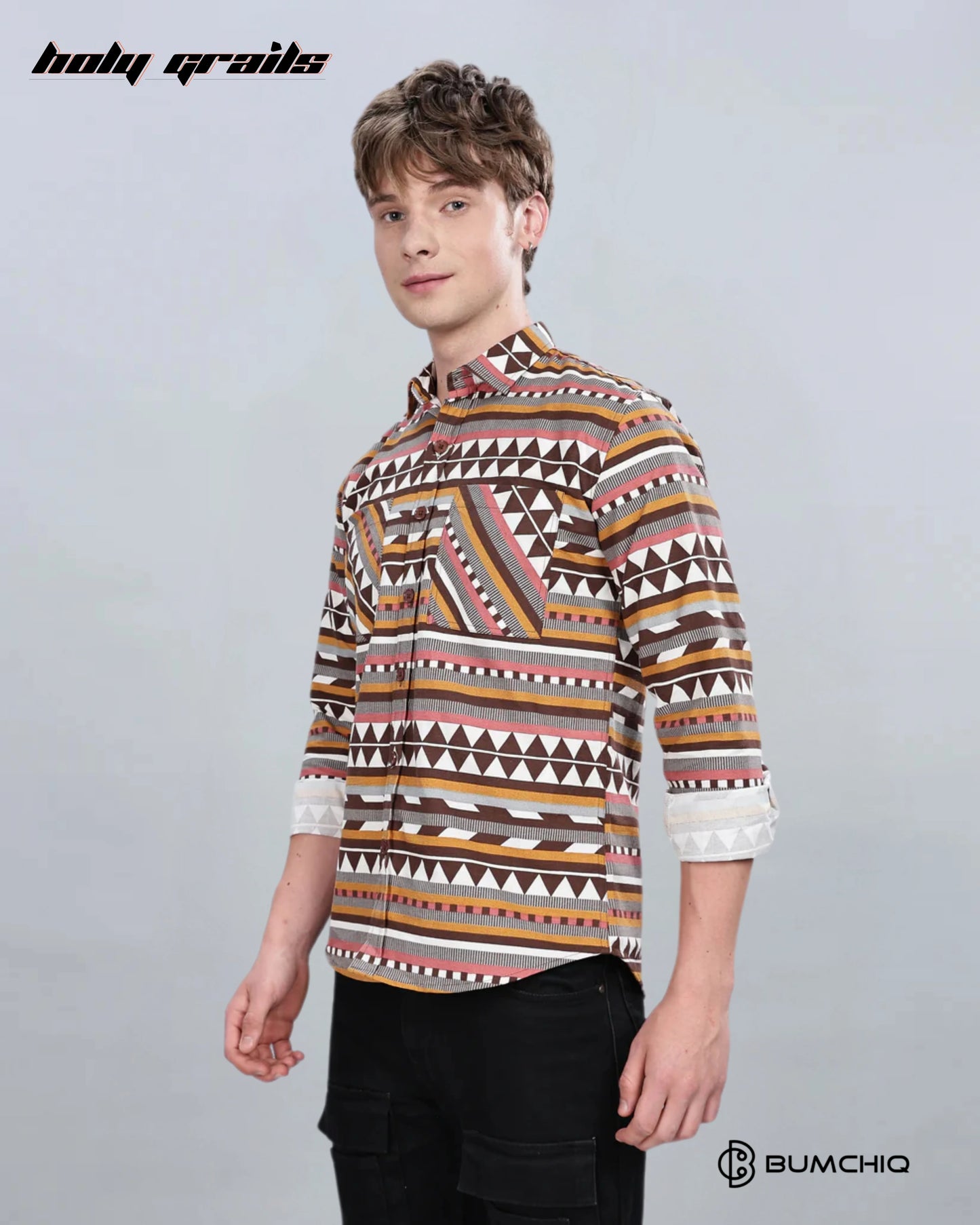 Orange Aztec Overshirt HG x Bumchiq
