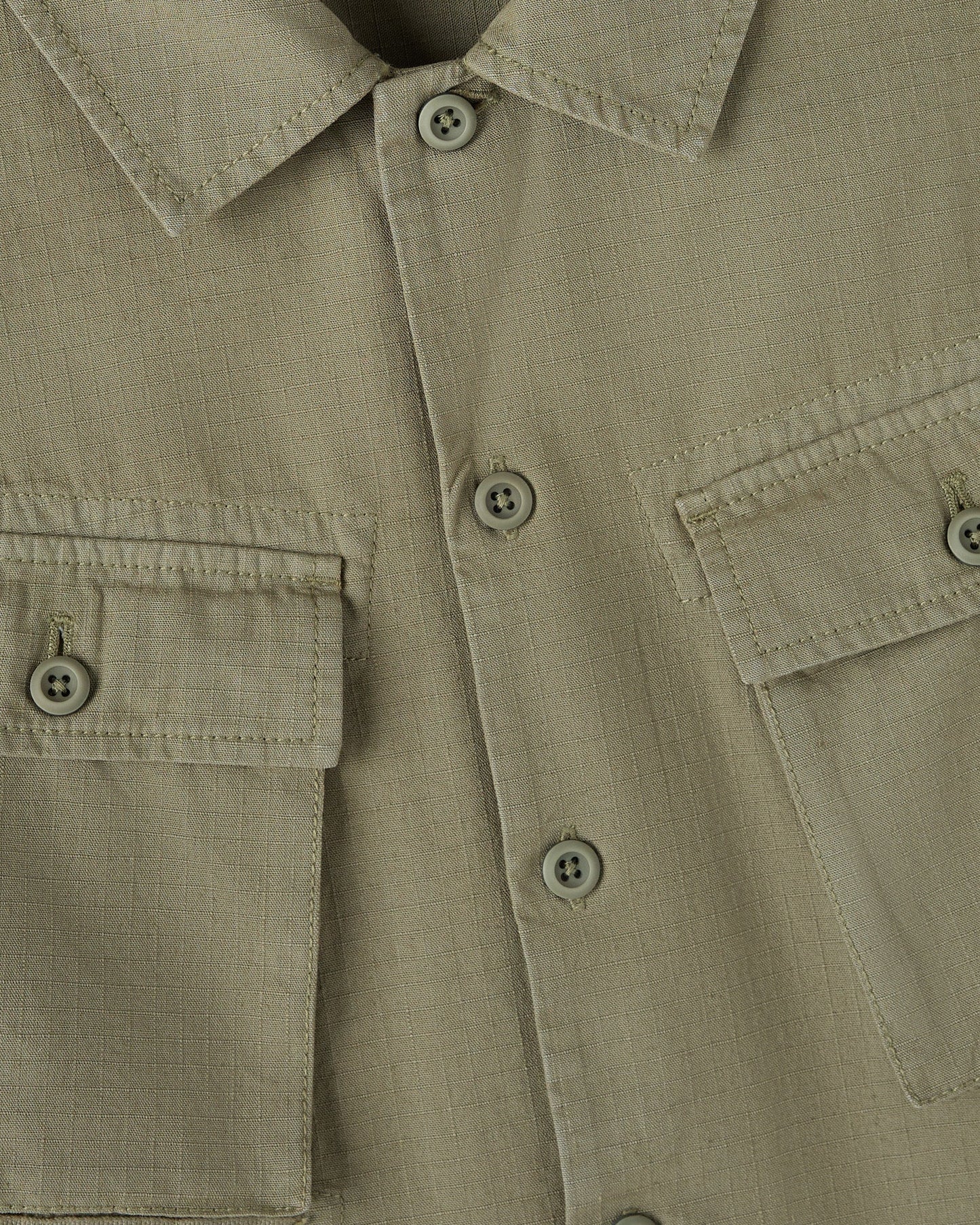 Linen Ripstop Camp Shirt Olive Green
