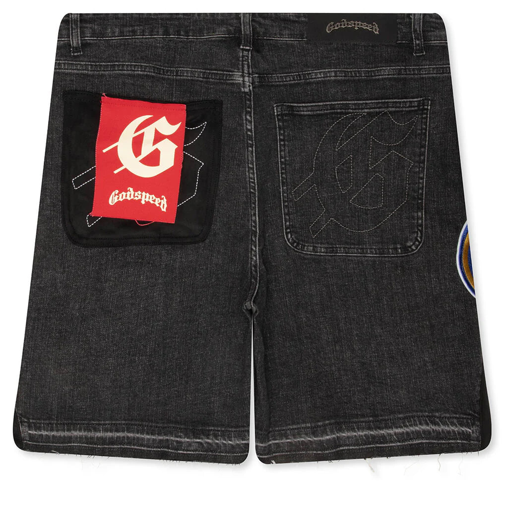 Patchwork Denim Shorts V2 Black