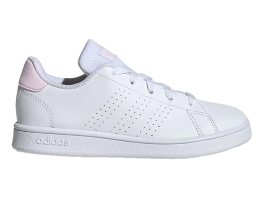 Tenis Adidas Advantage K Blanco y Rosa para Niña