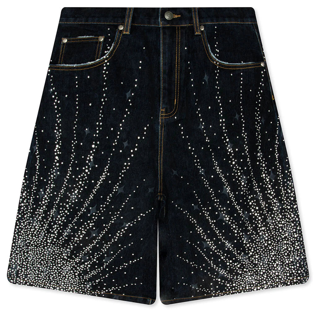 20K Diamond Starlight Denim Shorts Blue