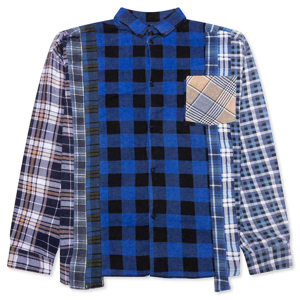 7 Cuts Wide Flannel Shirt Assorted
