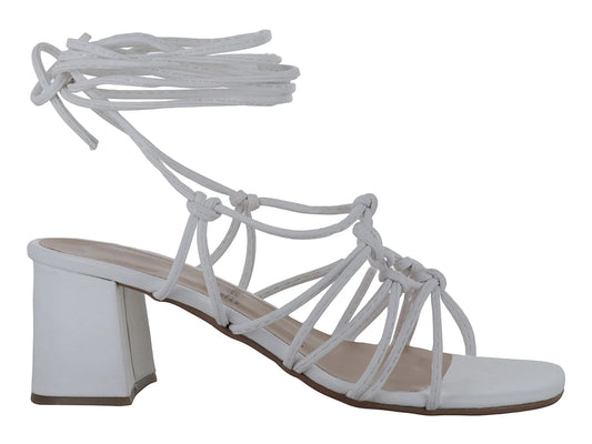 Sandalias Roze Tacón Cuadrado Blanco para Mujer