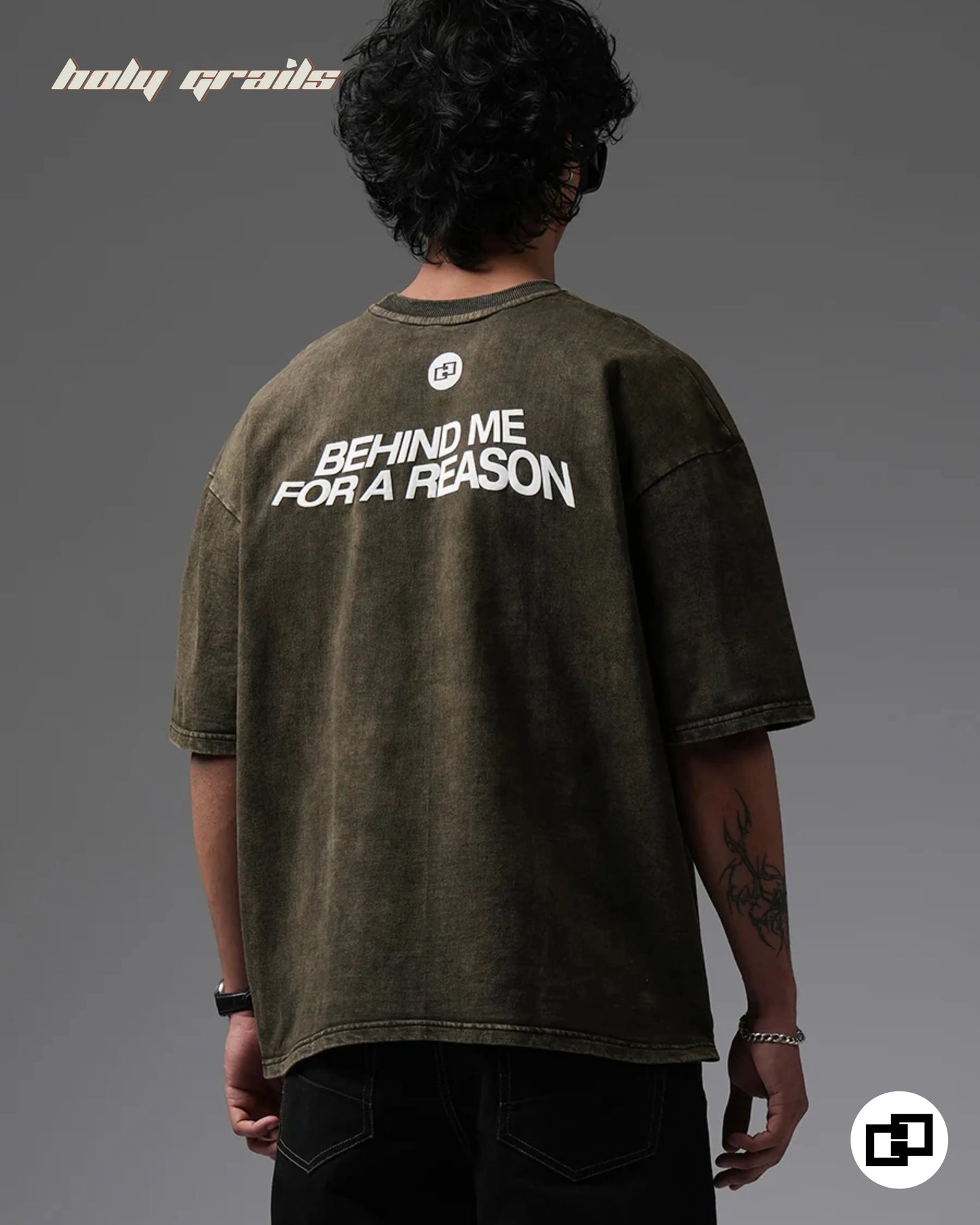 Behind For A Reason Oversized Acid Wash Tee HG x Grey Hound Clothing