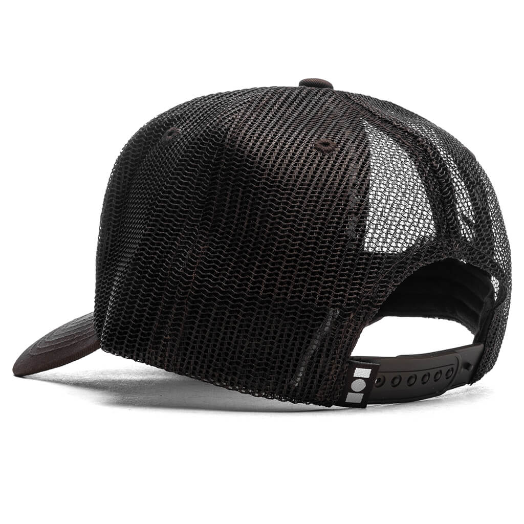 Studded Nahmias Marque Trucker Hat Brown