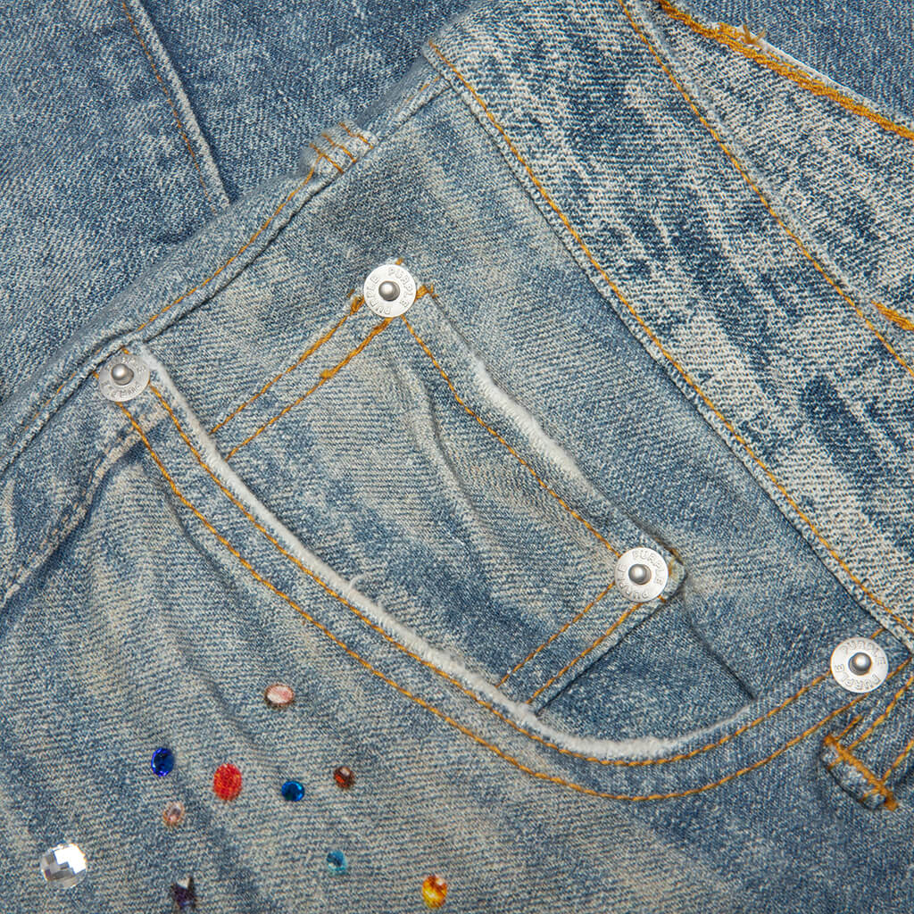 Skinny Jewel Print Light Indigo