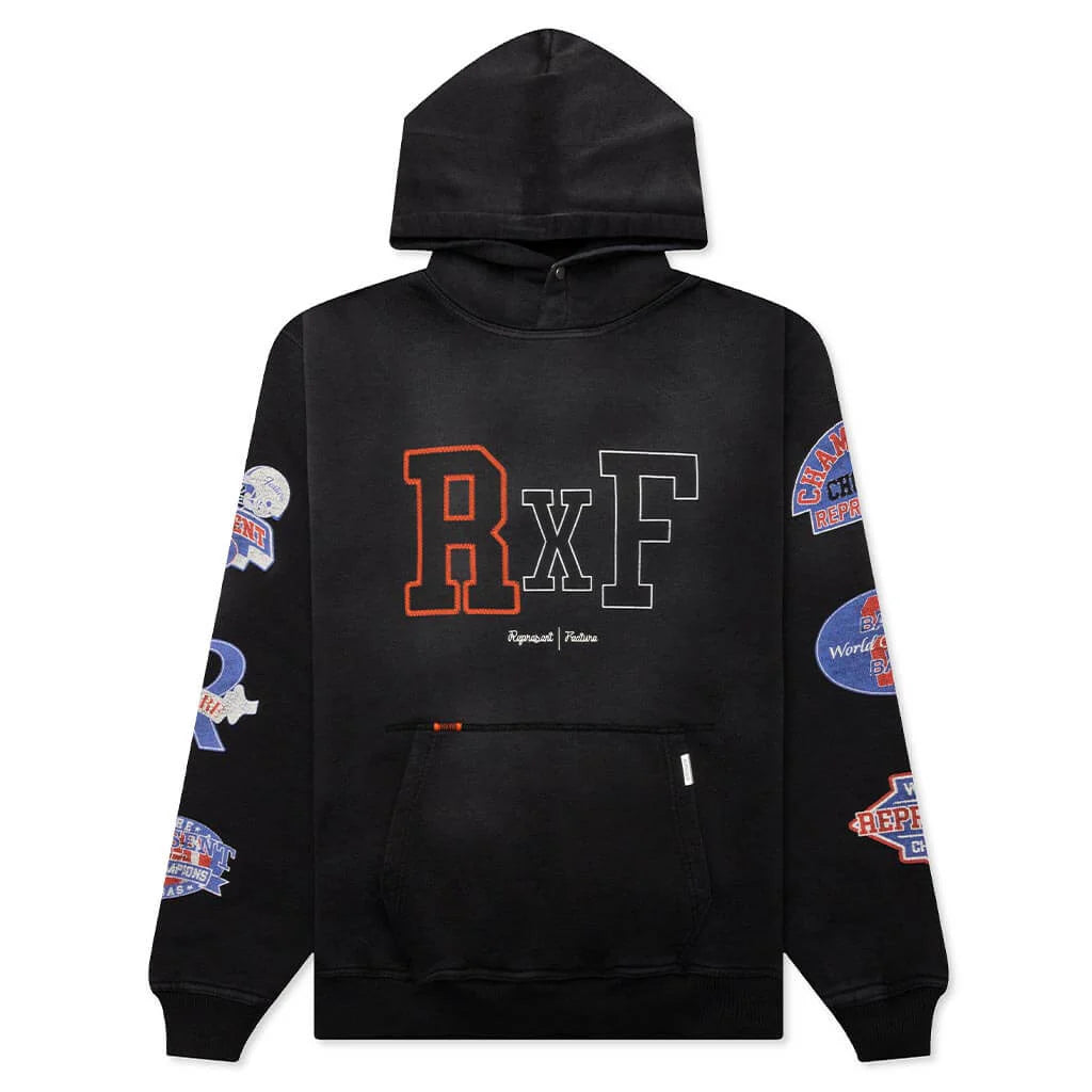 Feature x Represent Champions Hoodie Stained Black