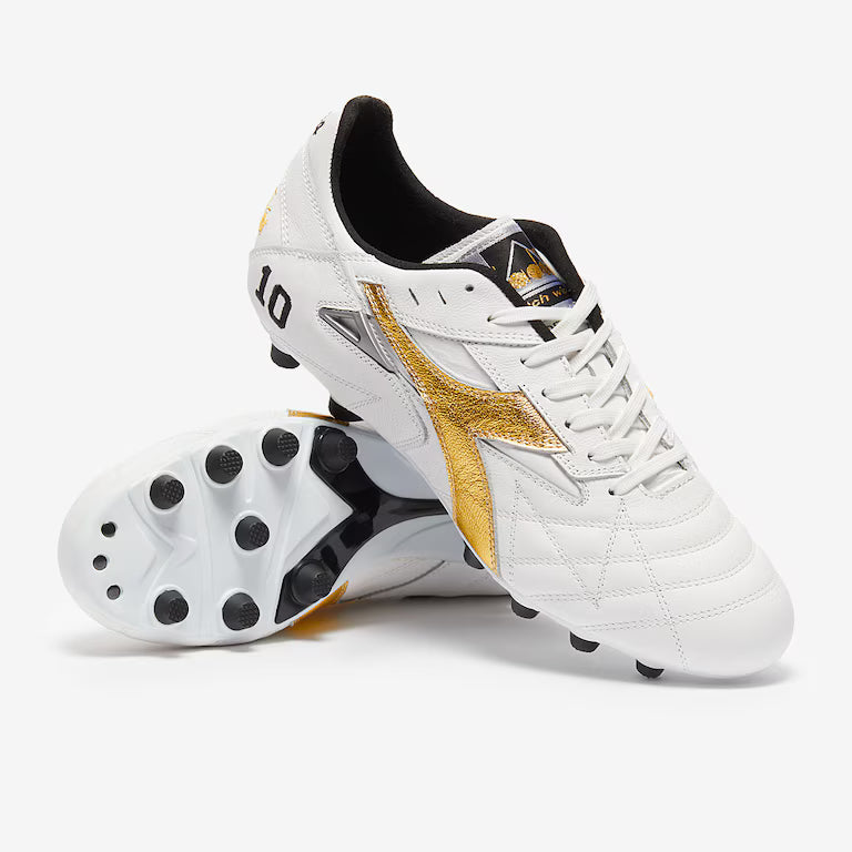 Diadora Match Winner Made in Italy OG LT MDPU Firm Ground Soccer Cleats White Gold