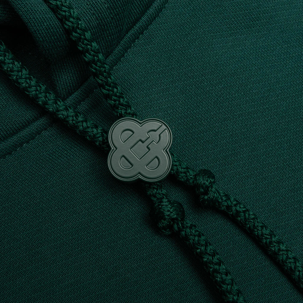 Gothic Stacked Logo Printed Hoodie Green