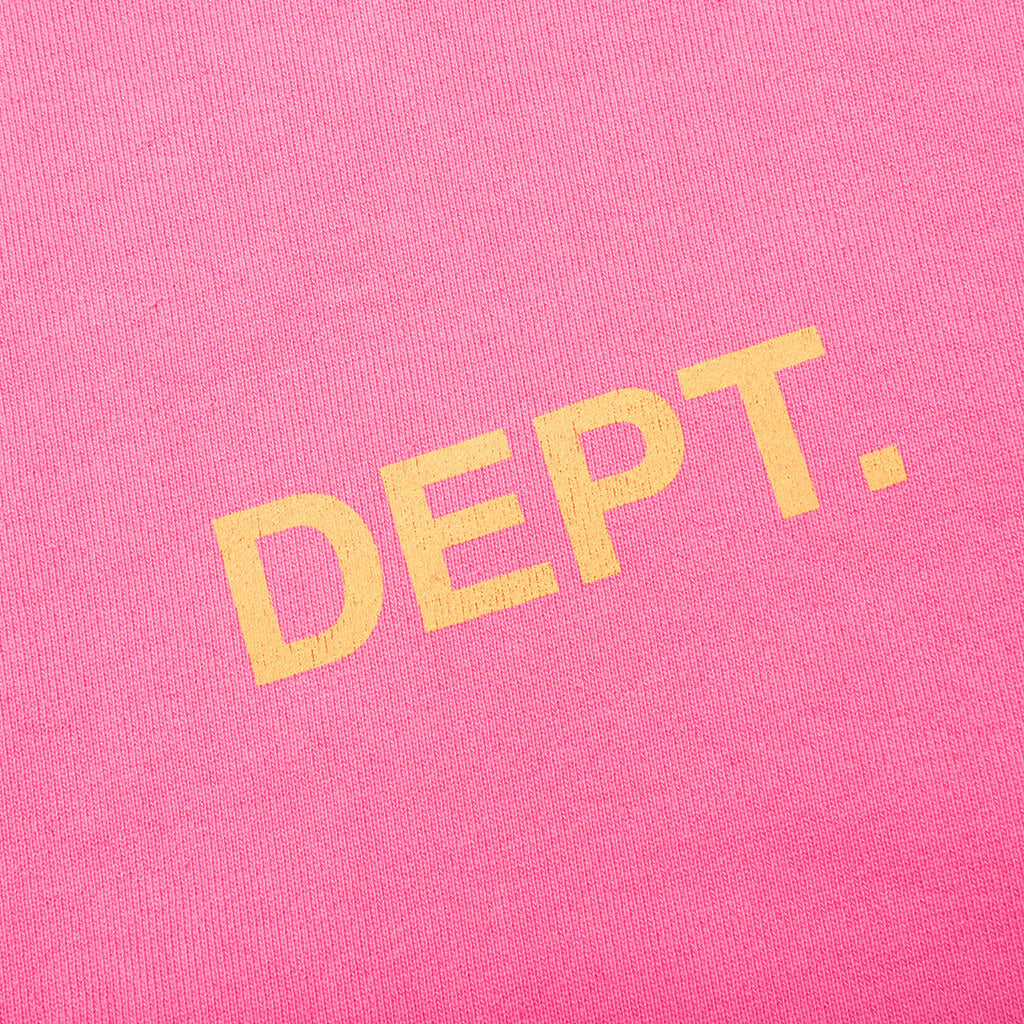 Dept Logo Hoodie Fluorescent Pink
