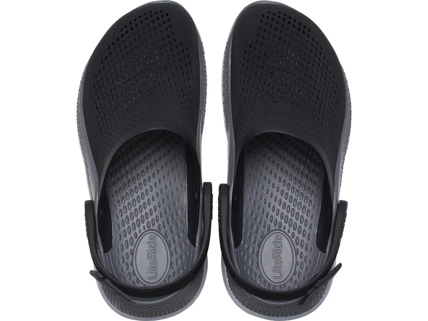 Zuecos Crocs LiteRide 360 Clog Negro y Gris para Niño