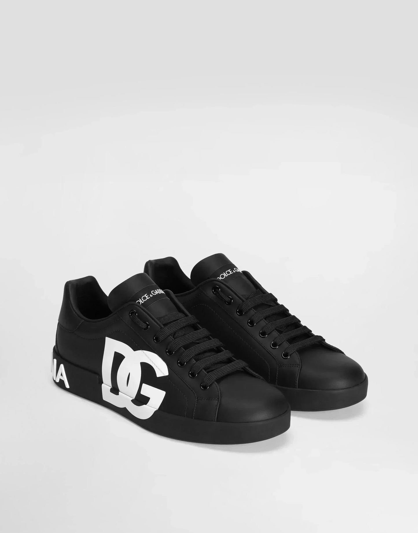 DG Calfskin Nappa Portofino Sneakers With Logo Print