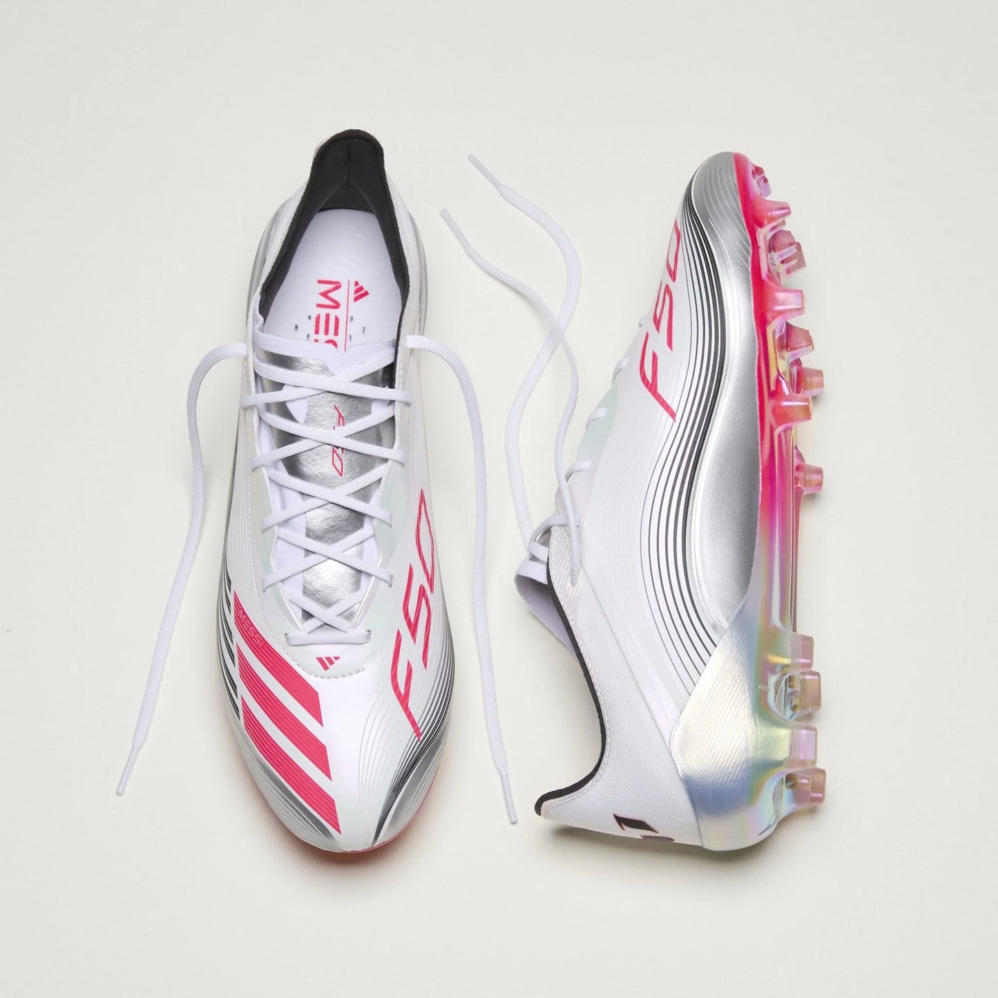 adidas F50 Messi Elite Firm Ground Soccer Cleats White Red
