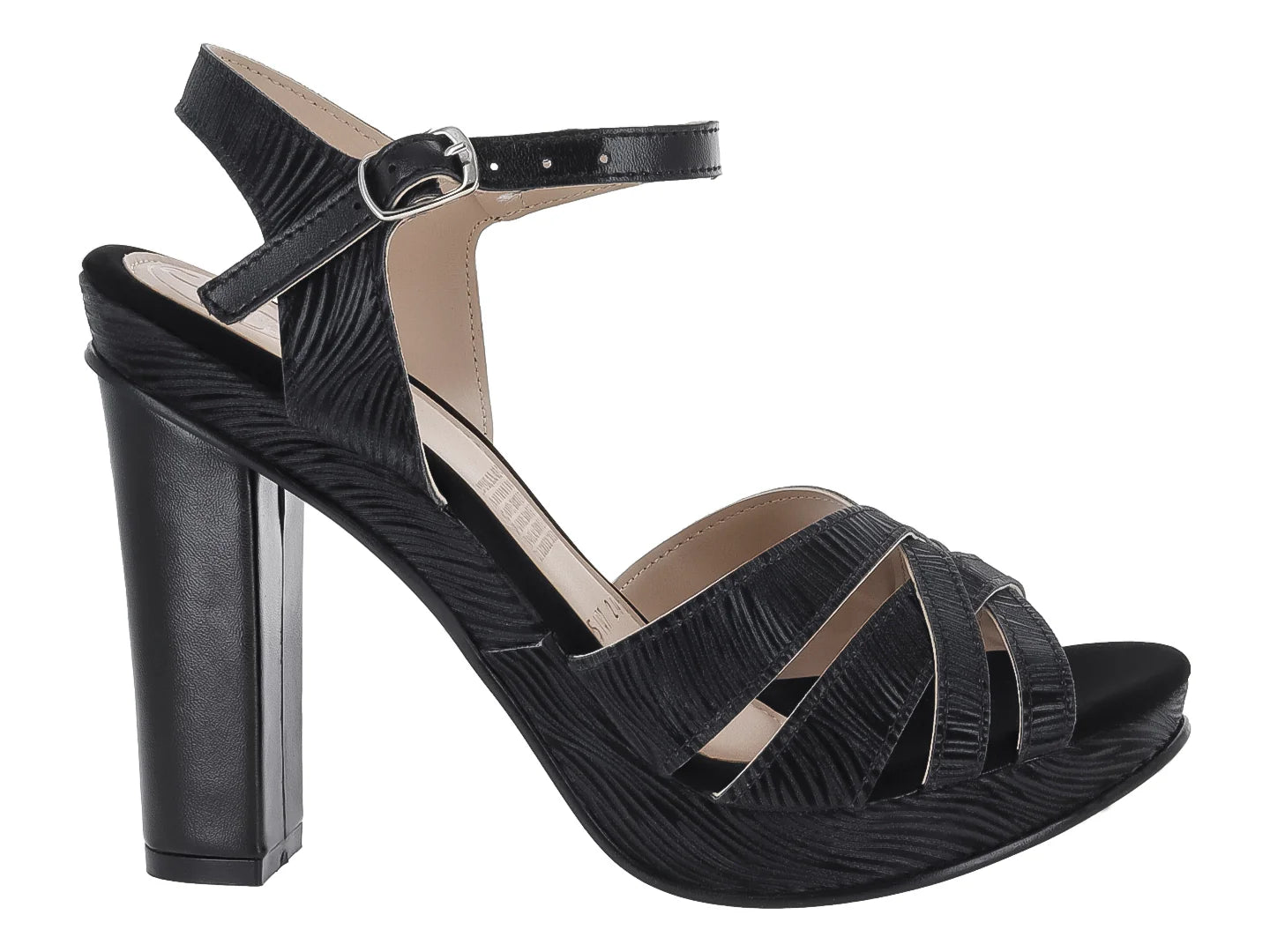 Sandalias Sary de Tacón Alto Negro para Mujer