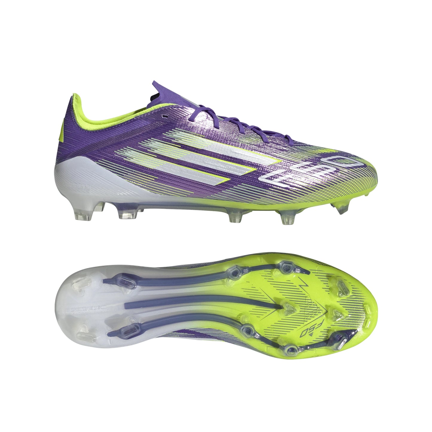 adidas F50 Elite Firm Ground Soccer Cleats Purple White Lemon