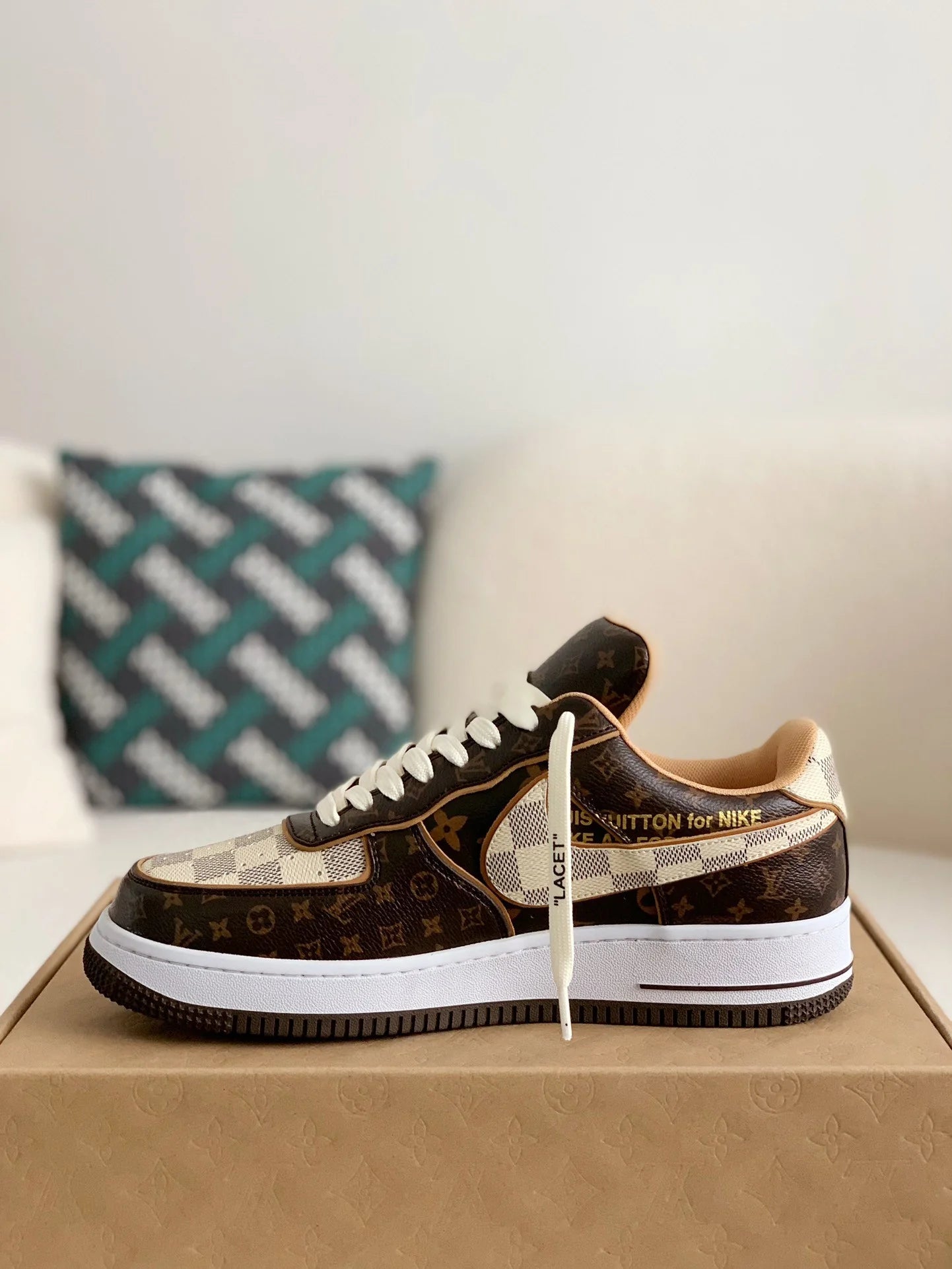 Louis Vuitton x Nike Air Force 1 Low Monogram Brown Damier Azur