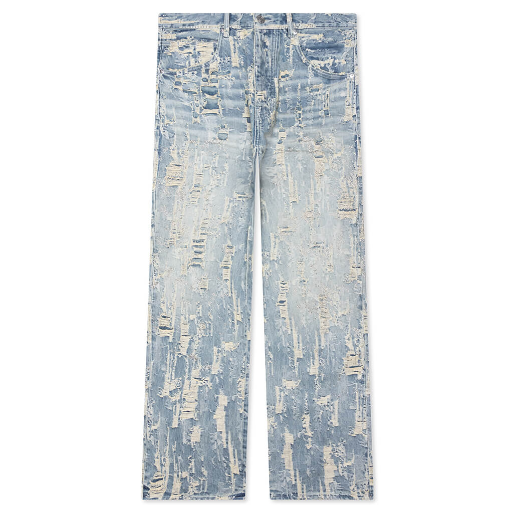 Bead Splatter Destroy Light Indigo