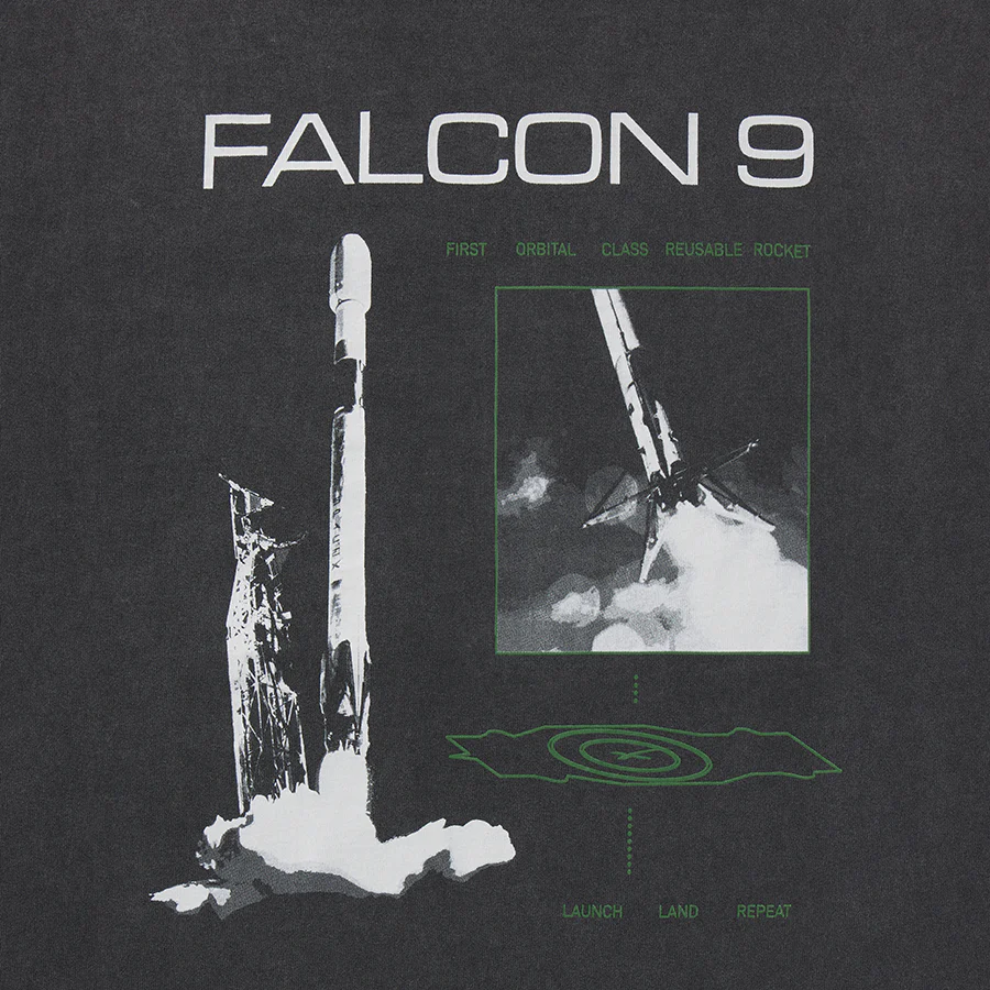 UNISEX SPACEX FALCON 9 VINTAGE T SHIRT