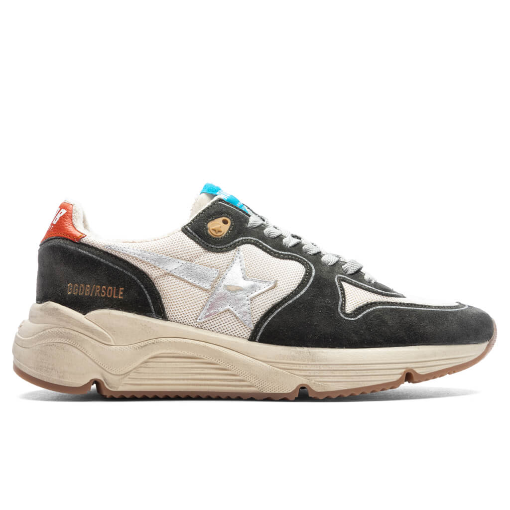 Running Sole Net Cream Dark Grey Silver