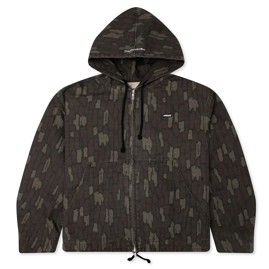 Cotton Twill Zip Hoodie Real Bark Camo
