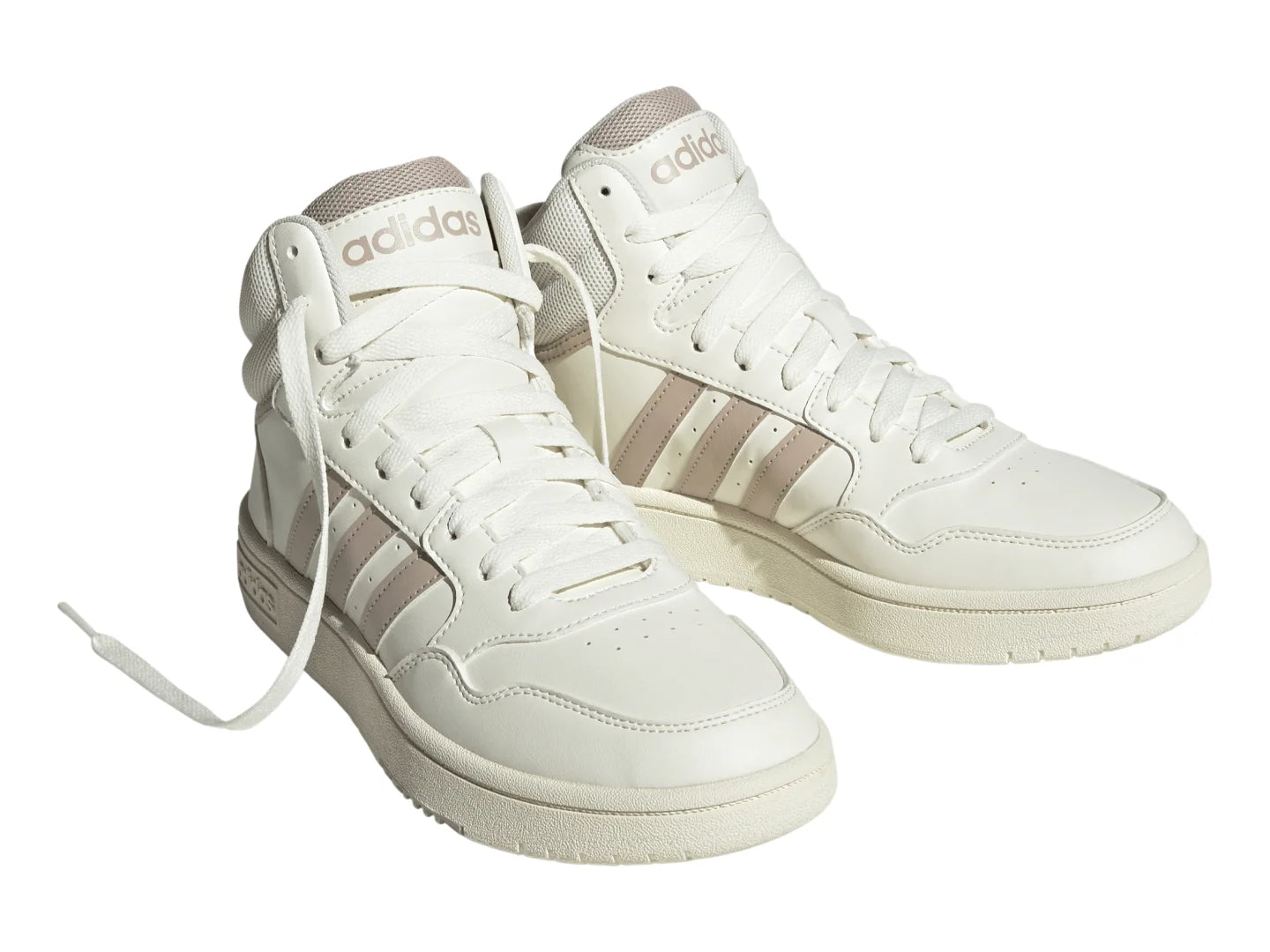 Tenis Adidas Hoops 30 Mid Blanco y Taupe para Mujer