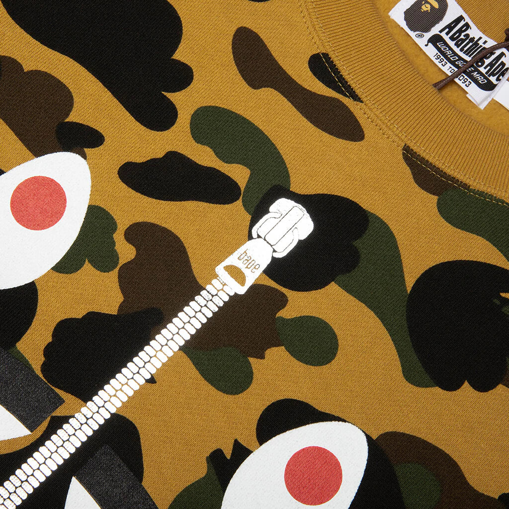 1st Camo Shark Crewneck Sweatshirt Yellow