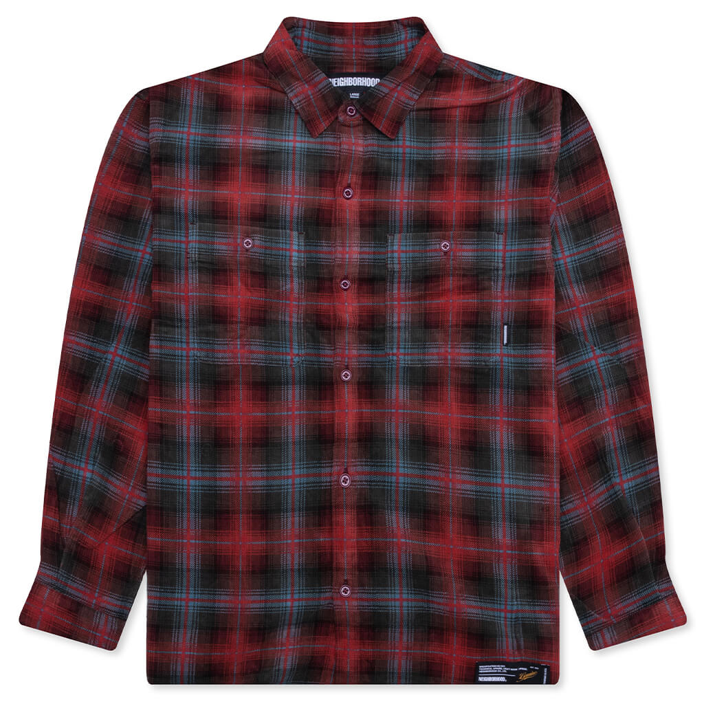 Corduroy Check Shirt L S Red